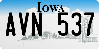 IA license plate AVN537