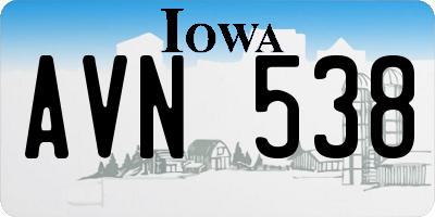 IA license plate AVN538