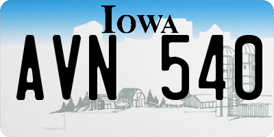 IA license plate AVN540