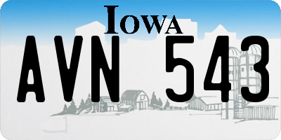 IA license plate AVN543