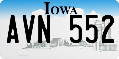 IA license plate AVN552