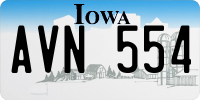 IA license plate AVN554