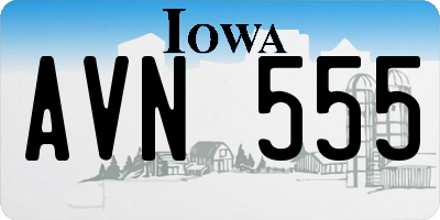 IA license plate AVN555