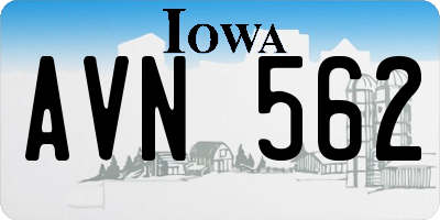 IA license plate AVN562
