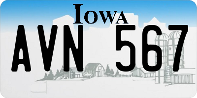 IA license plate AVN567