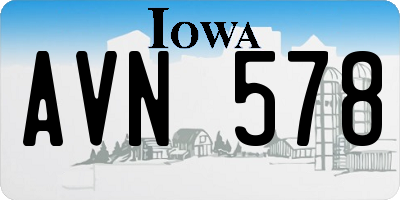 IA license plate AVN578
