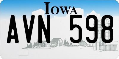 IA license plate AVN598