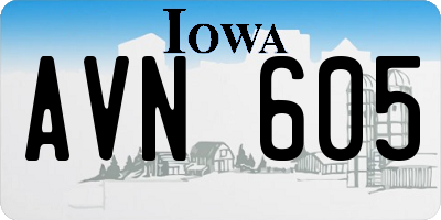 IA license plate AVN605