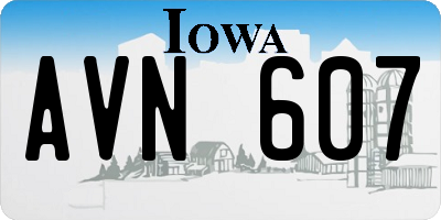 IA license plate AVN607
