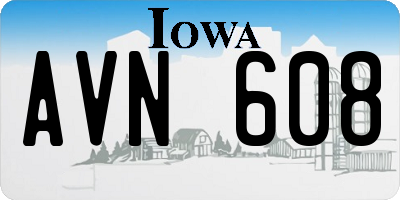 IA license plate AVN608