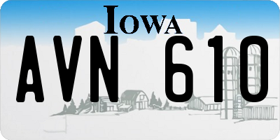 IA license plate AVN610