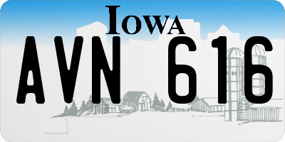 IA license plate AVN616