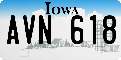 IA license plate AVN618