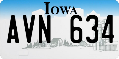 IA license plate AVN634