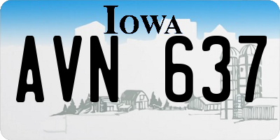 IA license plate AVN637