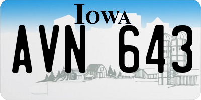 IA license plate AVN643