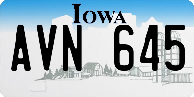 IA license plate AVN645