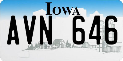 IA license plate AVN646