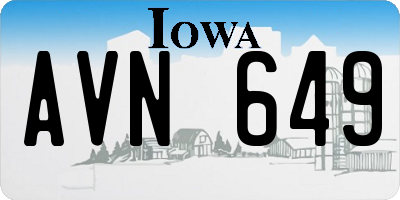 IA license plate AVN649