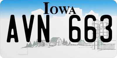 IA license plate AVN663