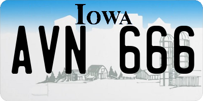 IA license plate AVN666
