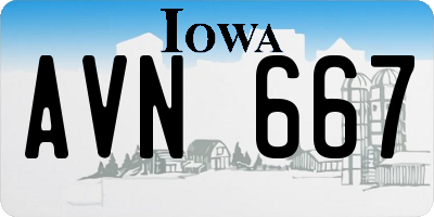 IA license plate AVN667