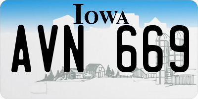 IA license plate AVN669