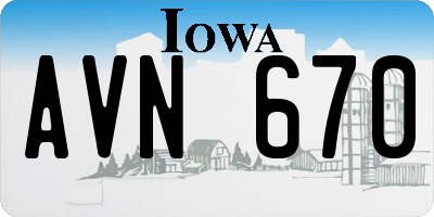 IA license plate AVN670