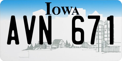 IA license plate AVN671