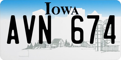 IA license plate AVN674