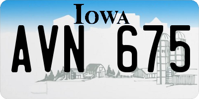 IA license plate AVN675