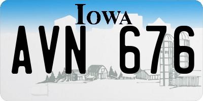IA license plate AVN676