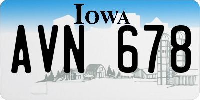 IA license plate AVN678