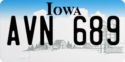 IA license plate AVN689