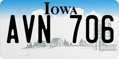 IA license plate AVN706