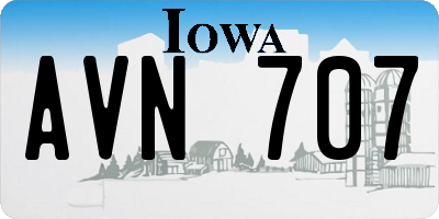 IA license plate AVN707