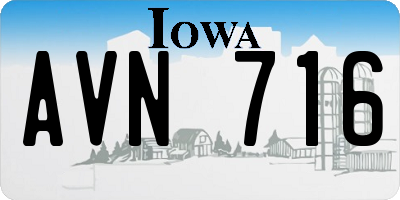 IA license plate AVN716