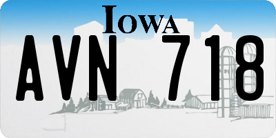 IA license plate AVN718