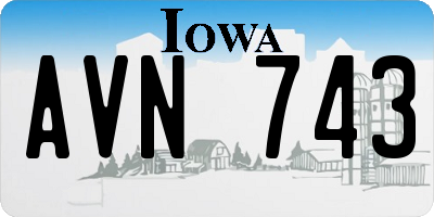 IA license plate AVN743