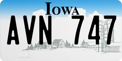 IA license plate AVN747