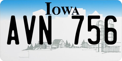 IA license plate AVN756