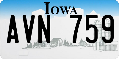IA license plate AVN759