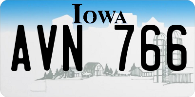IA license plate AVN766