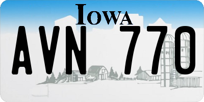 IA license plate AVN770