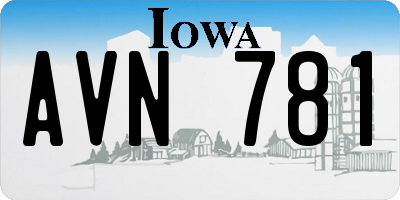 IA license plate AVN781