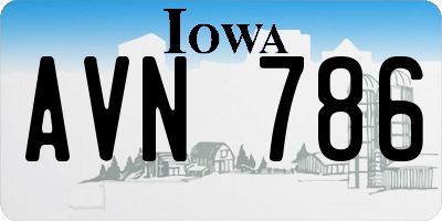 IA license plate AVN786