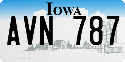 IA license plate AVN787