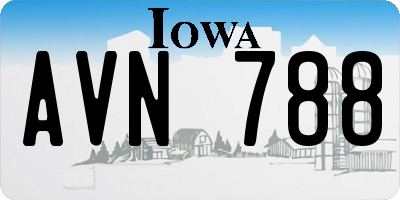 IA license plate AVN788
