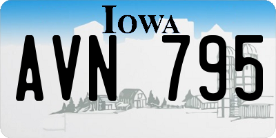 IA license plate AVN795