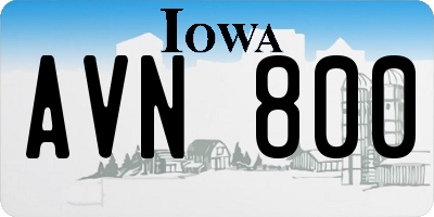 IA license plate AVN800